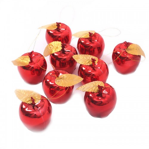 VAKIND - 12 Pcs Red Apples Christmas Tree Decorations Party Events Fruit Pendant  Hanging Ornament